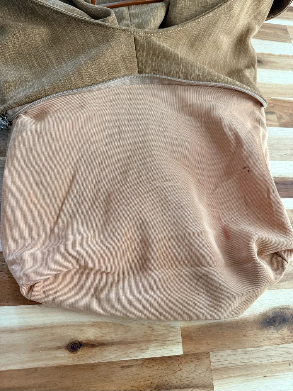 Maxx New York Tan Hobo Bag with Brown Accent